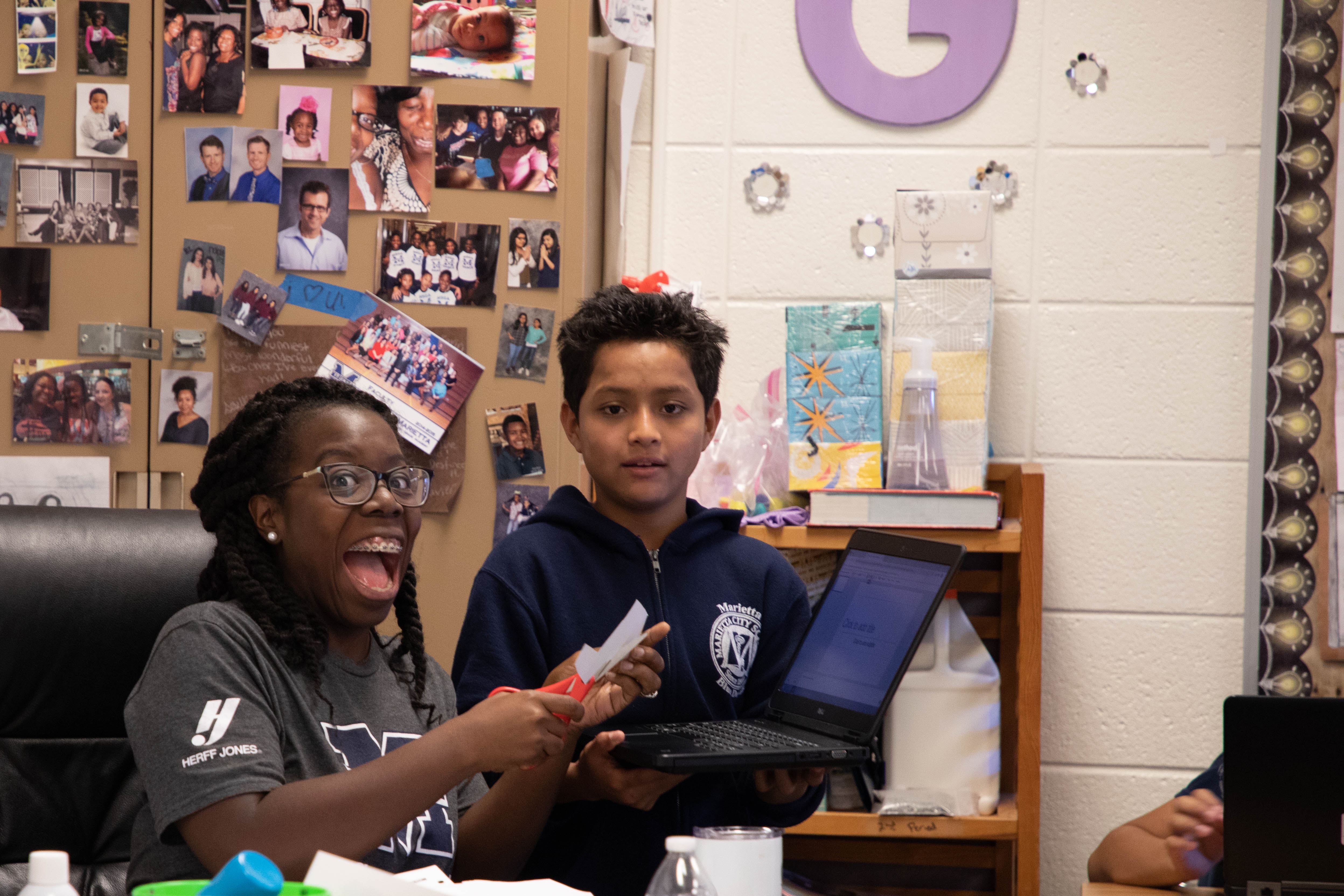 Classroom teacher with student Classroom teacher with student