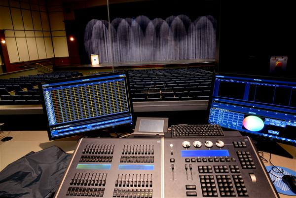 MPAC tech booth with lighting equipment