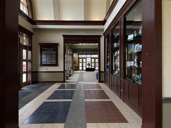 Looking across the main foyer to the east side of the MPAC Lobby